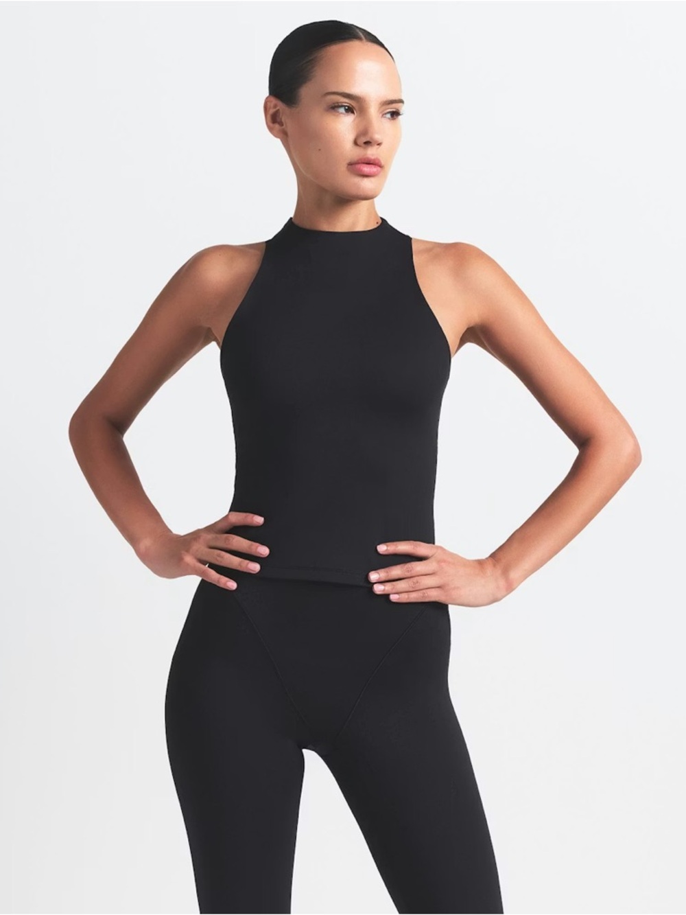 Nike Skims Set Matte Mock Neck Tank and High Waisted V Line Leggings